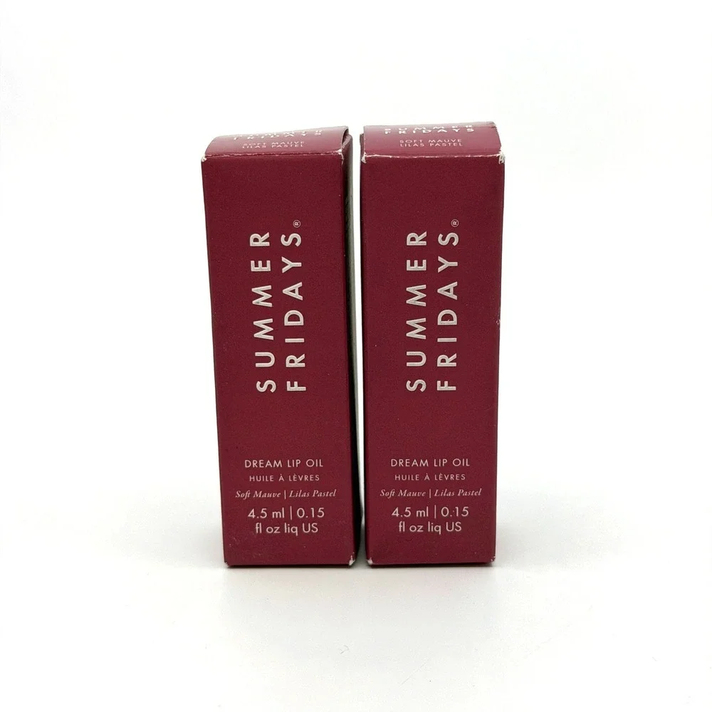 2 Pack Summer Fridays Dream Lip Oil Soft Mauve 4.5ml 0.15oz NEW